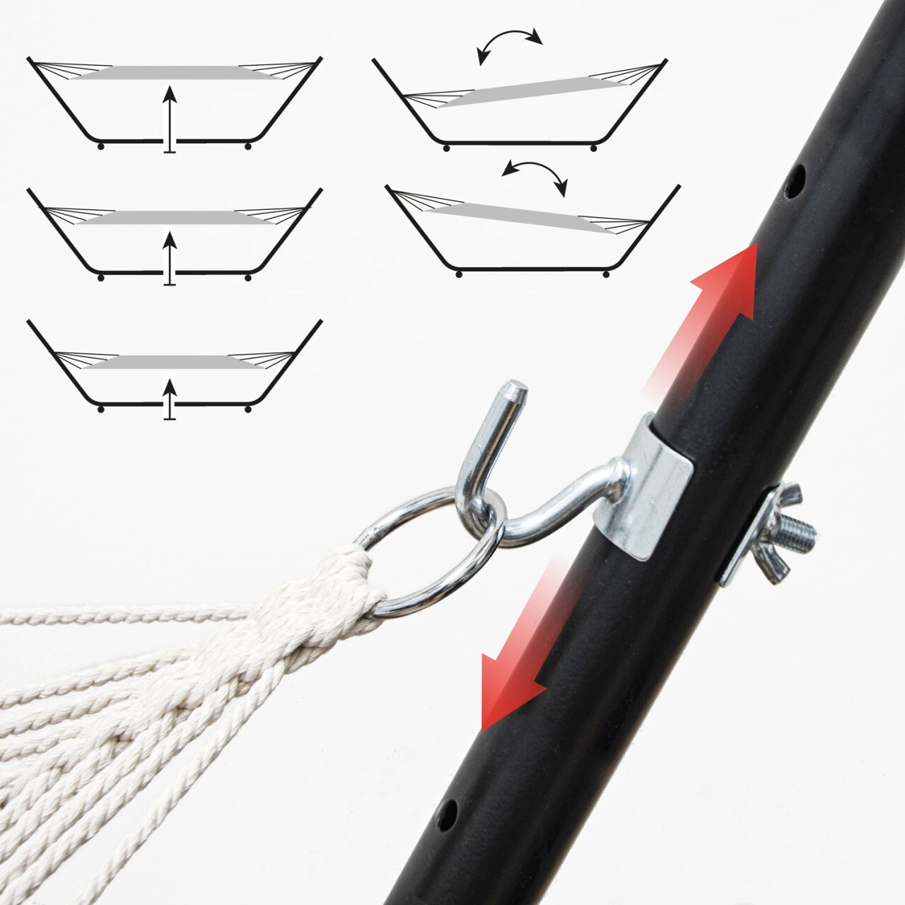 Outdoor Hängematte mit Gestell auf Rollen 335x100 Hängemattengestell Verstellbar