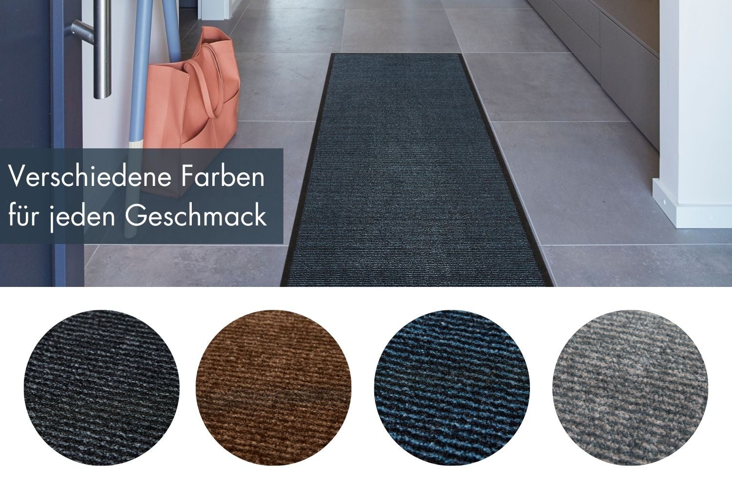 Barbara Becker Gentle deurmat, 67 x 170 cm, in blauw