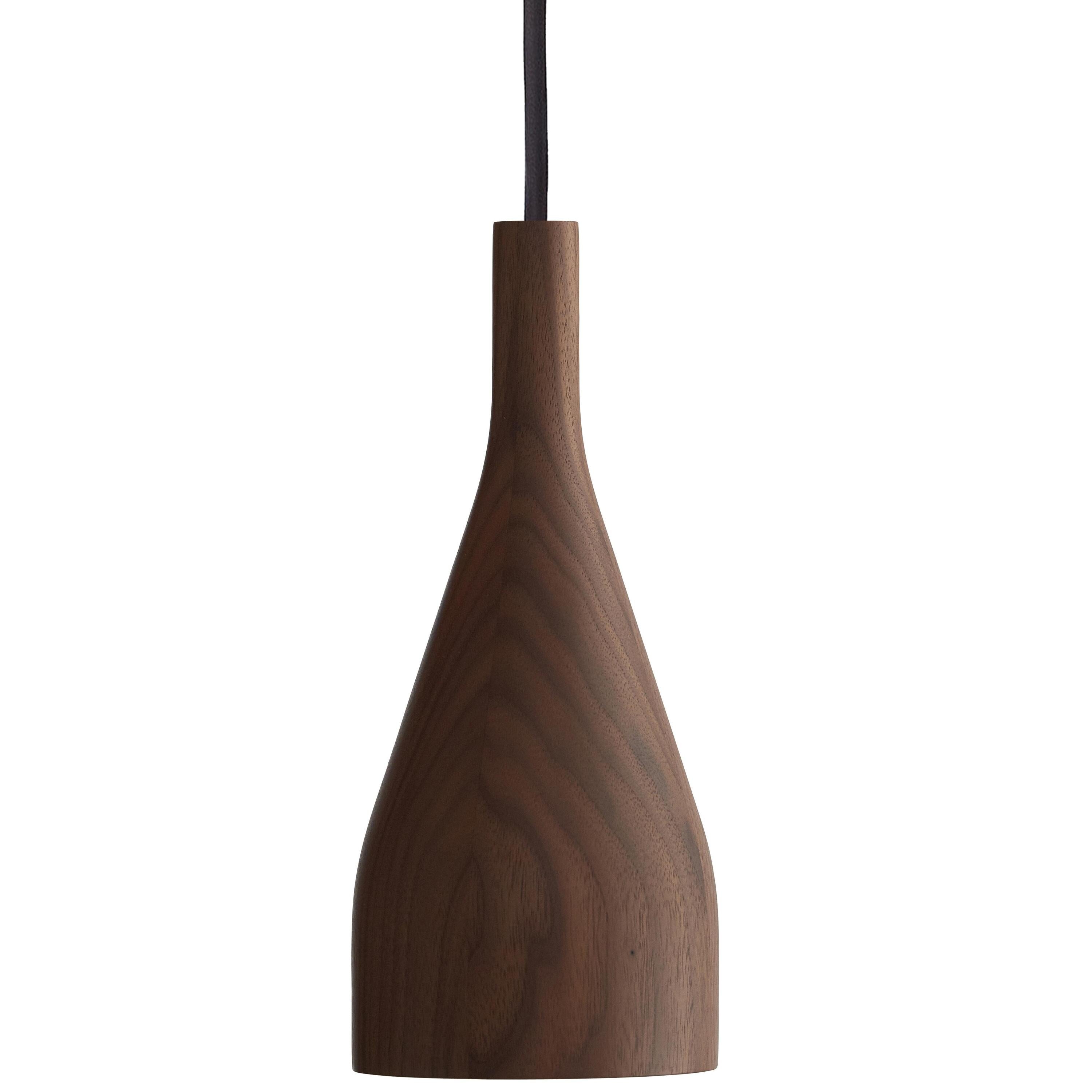 Timber hanglamp medium Ã10 walnoot, zwart snoer