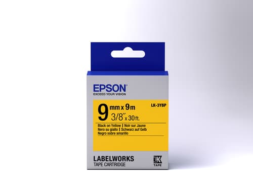 Epson LK-3YBP, Sort på gul, Japan, LabelWorks LW-1000P LabelWorks LW-300 LabelW