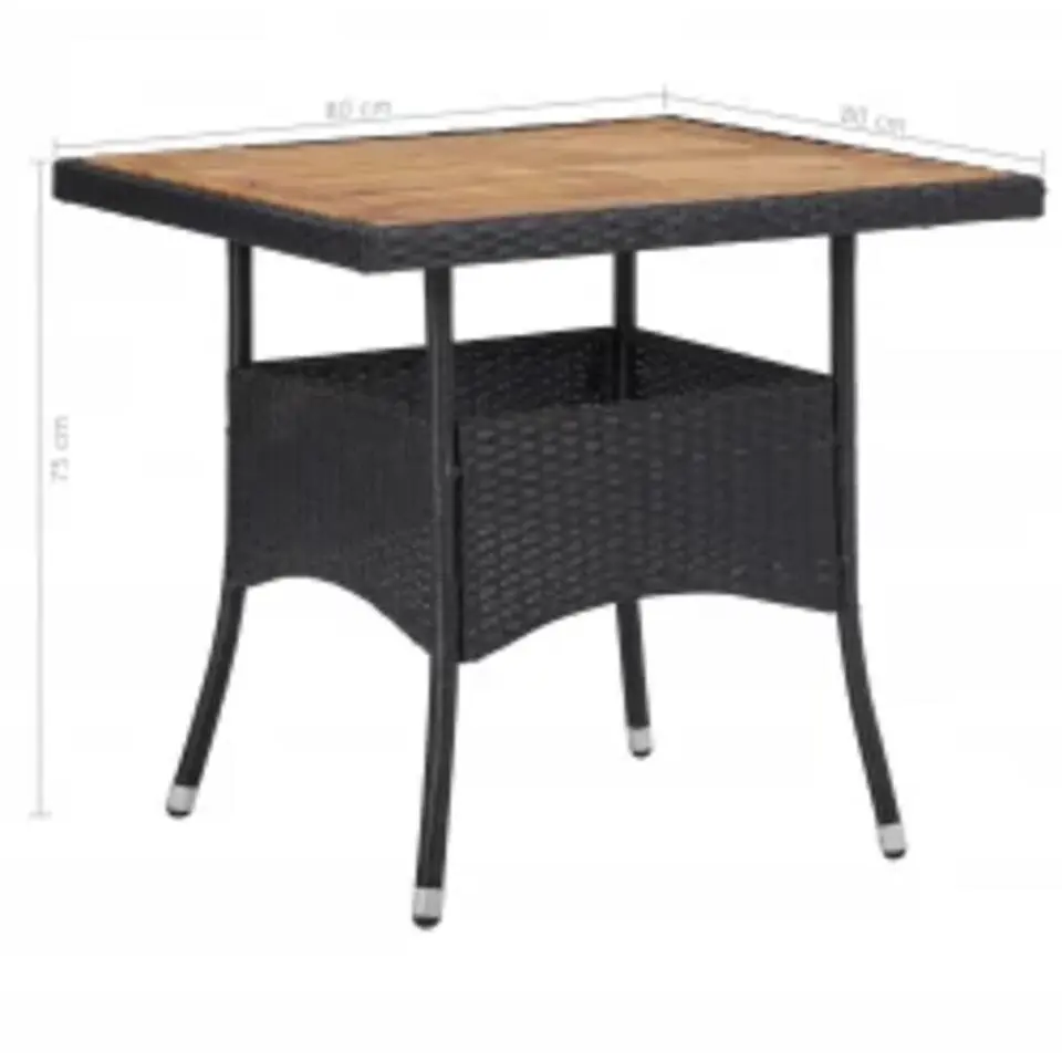 vidaXL - Tuinset - Zwart - Poly rattan