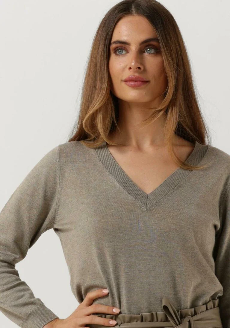 MINUS beige minus trui milla 3/4 sleeve knit pullover