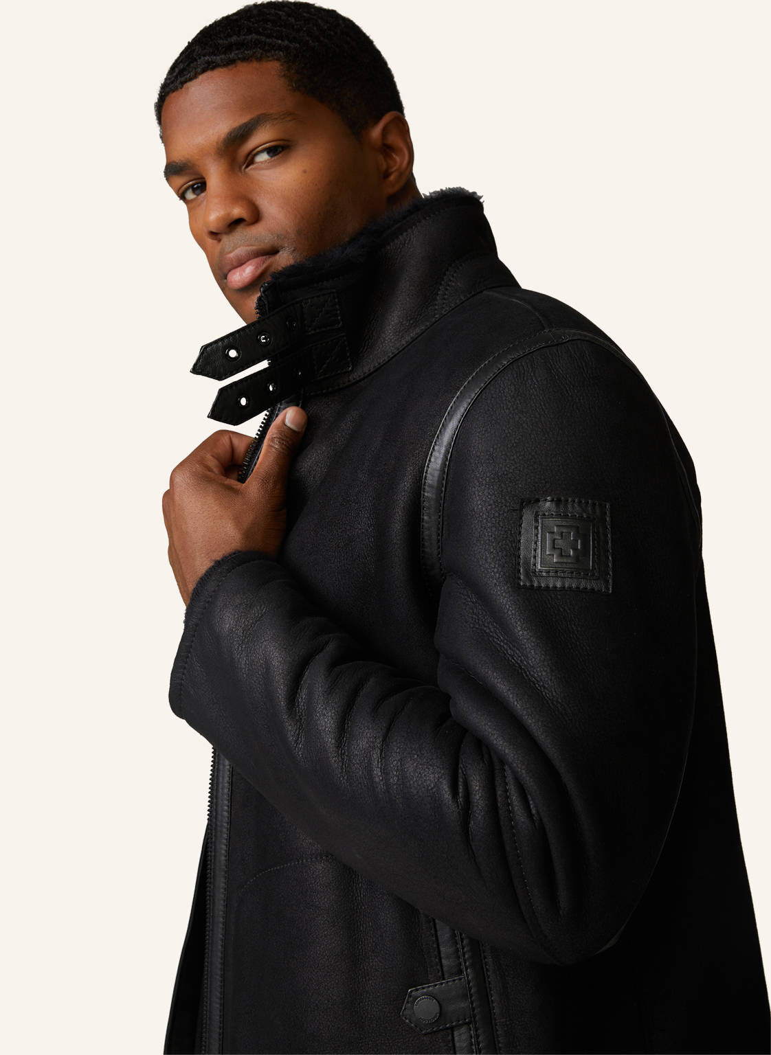 Strellson| Herren Lederjacke SHELTER-DF mit Lammfell