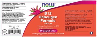 NOW B12 Geheugen Formule 5000mcg Tabletten 60ST
