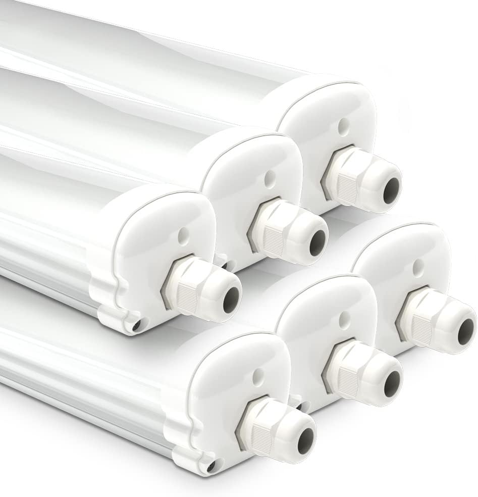 HOFTRONIC - 6er Pack LED Feuchtraumleuchte 150cm IP65-48W 5760 Lumen - 4000K Neutralweiß - Verknüpfbar - Kellerleuchte, Nassraumleuchte - Feuchtraum Wannenleuchte