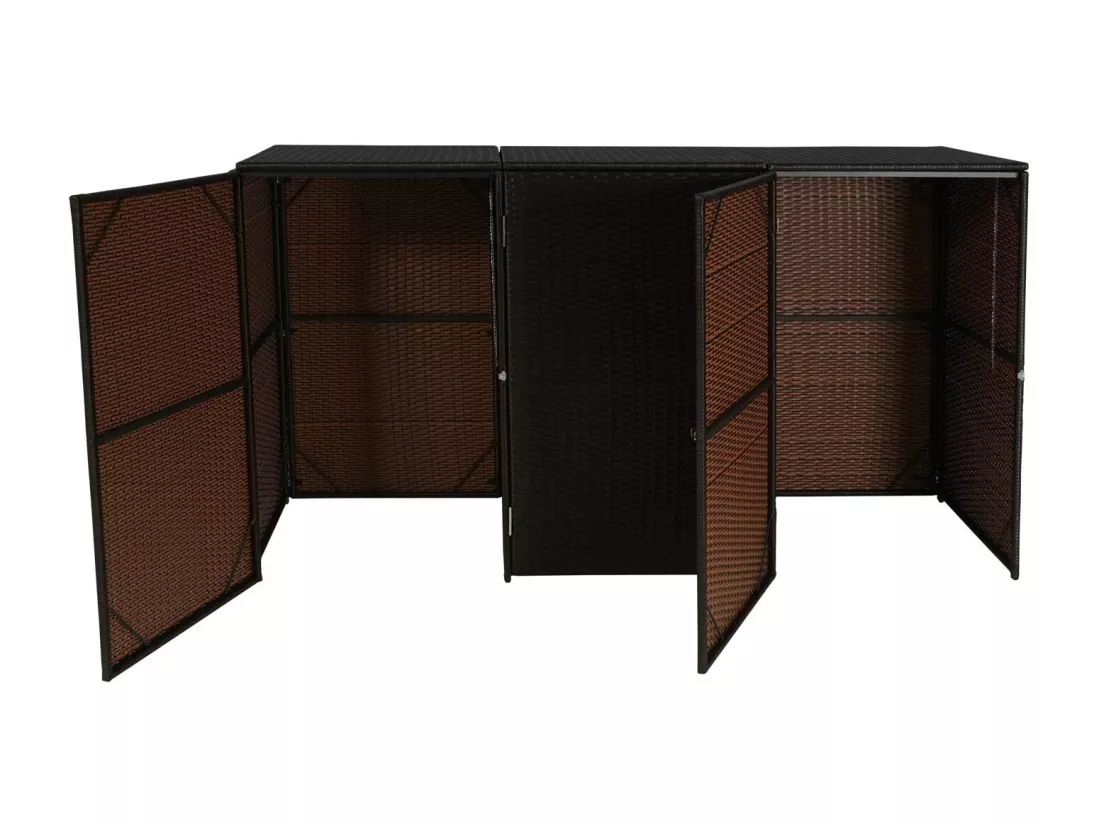 Habillage pour 3 poubelles MCW-E25 3x120l, brun