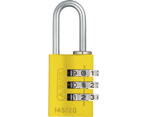 Abus 145/20 geel hangslot met Lock-Tag 20 mm