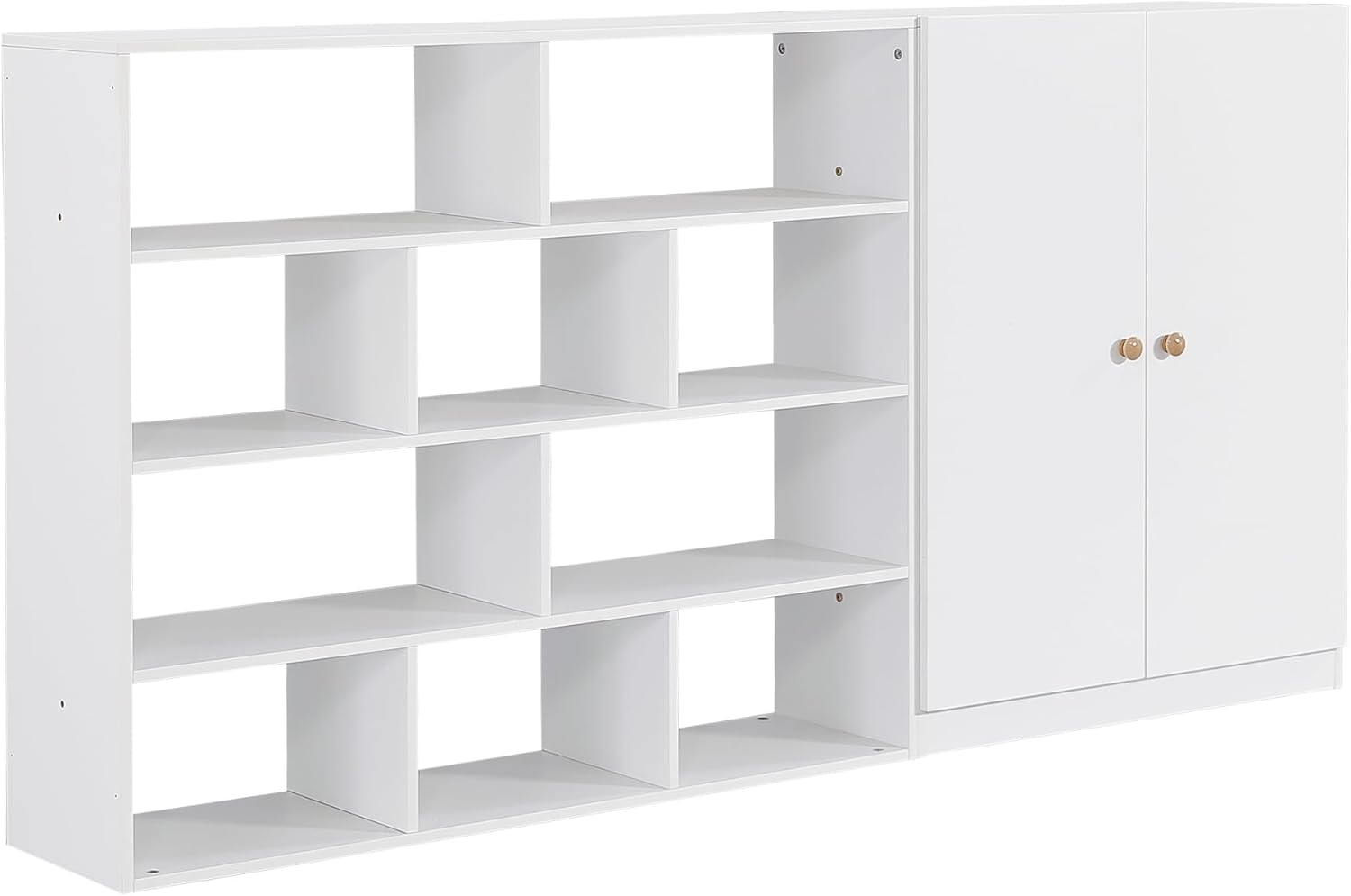 Merax Etagenbett 90x200cm, Kinderbett Hochbett mit Rutsche & Kleiderschrank & Regale, Platzsparendes Stockbett Hausbett mit Lattenrost & Rausfallschutz, Praktisches Jugendbett, Ohne Matratze, Weiß
