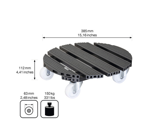 Plantenrol Wagner WPC Ø 38,5 cm TK 150 kg