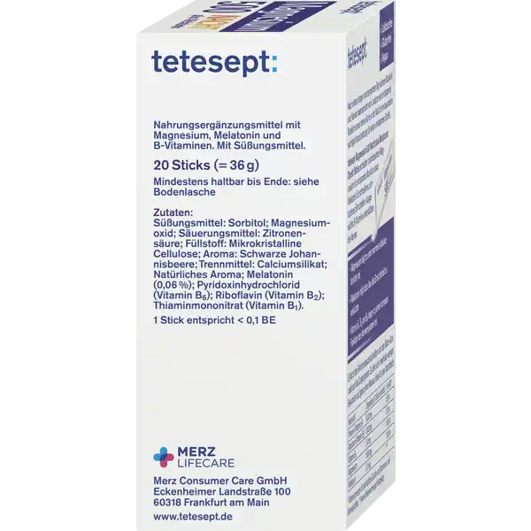 Magnesium 500 Nacht plus Melatonin Direkt Sticks