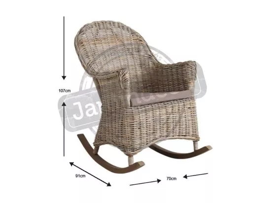 Rocking chair en poelet gris Kresek