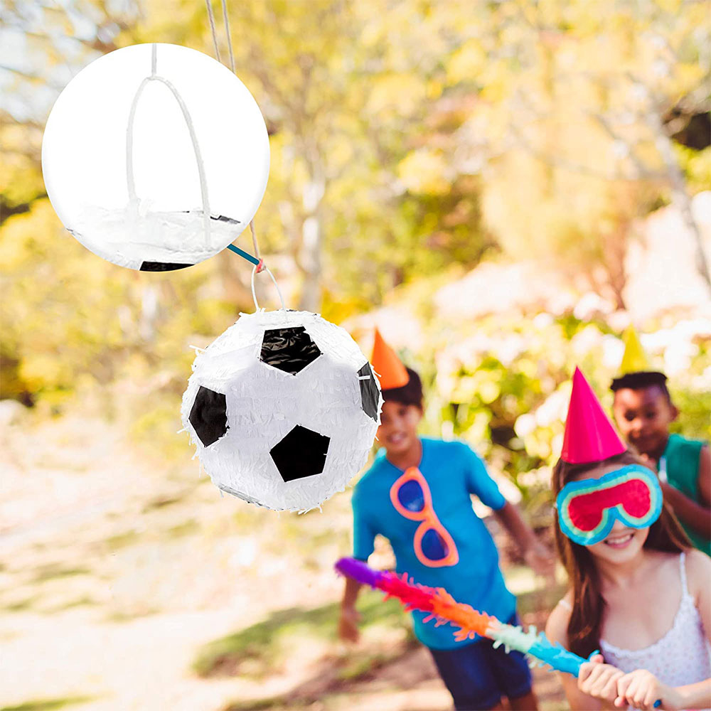 (Ø28cm) Befüllbare Papier Piñata Kinder Geburtstags Deko Party Spielzeug - Fussball