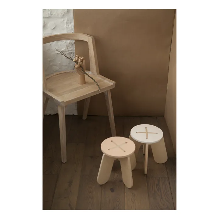 Babai Toys Tabouret pour enfant en bois | Blanc