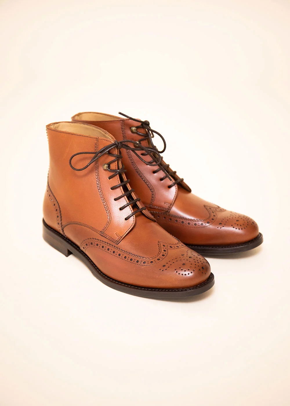 LACE BOOT VEAU CAMEL