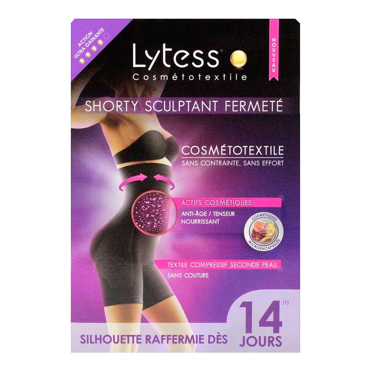 Shorty sculptant fermeté noir S/M 36/40