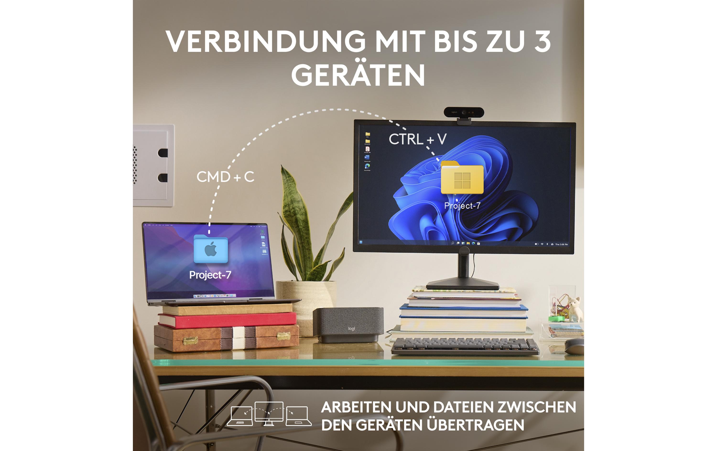 Mobile Maus MX Anywhere 3s Pale GreyKompakte kabellose Performance-Maus mit 8K DPI-Sensor
