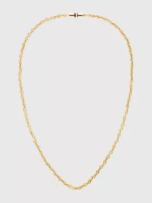 Colar com corrente de corda banhada a ouro