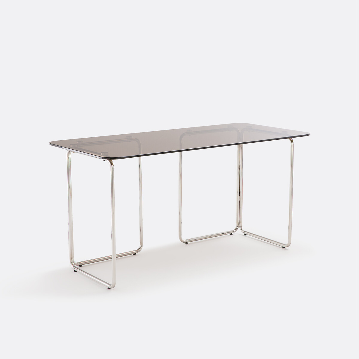 LA REDOUTE INTERIEURS<br>Mesa de vidro e aço cromado Socer