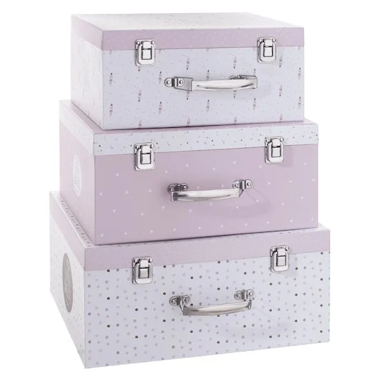 Boîte malle en carton x3   Rose        de               Atmosphera