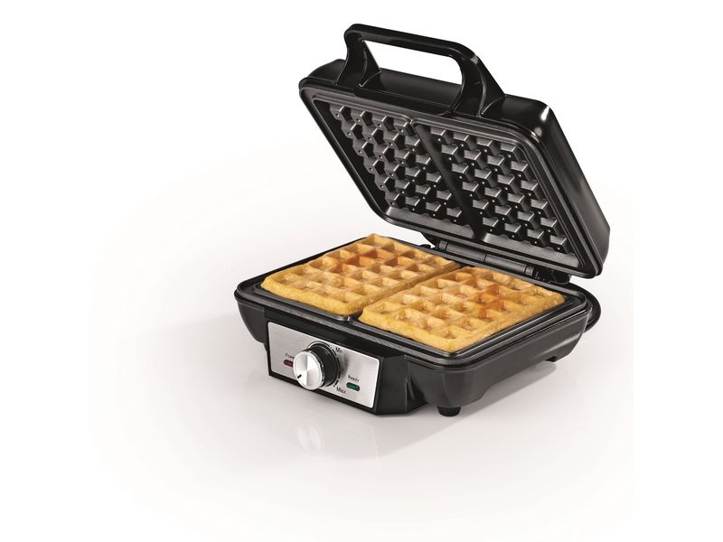 GOURMETmaxx Waffeleisen Schwarz/Silber Waffeleisen für die Herstellung belgischer Waffeln
