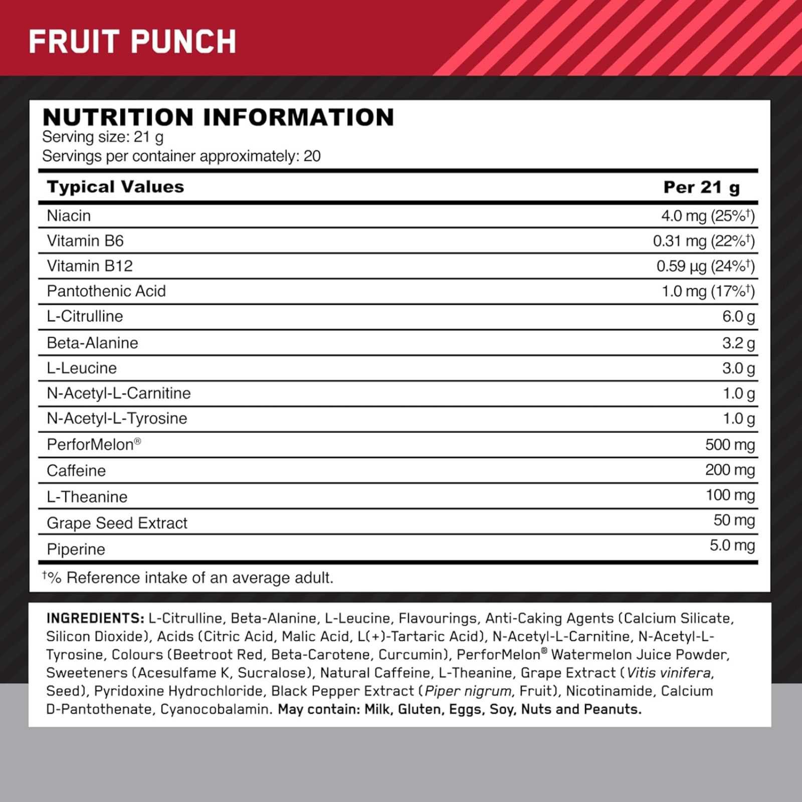 Optimum Nutrition Advanced Pre-Workout Gold Standard 420 gramas