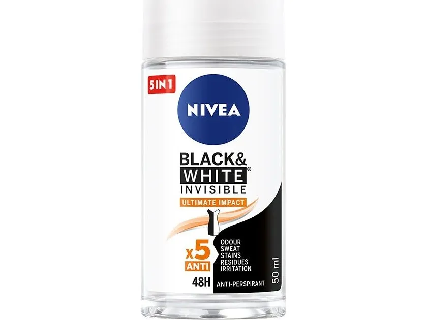 Nivea Deodorant BLACK& WHITE INVISIBLE Ultimate Impact 5in1 roll-on 50ml