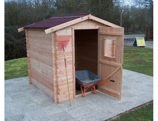 HABRITA - Abri de jardin 4.28m² bois naturel - Dublin DU2020.02N