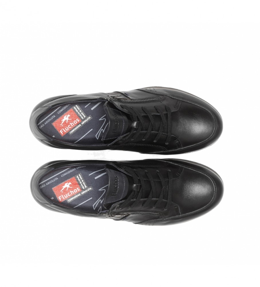 Sapatos Fluchos Daniel F1280 Havana em couro preto