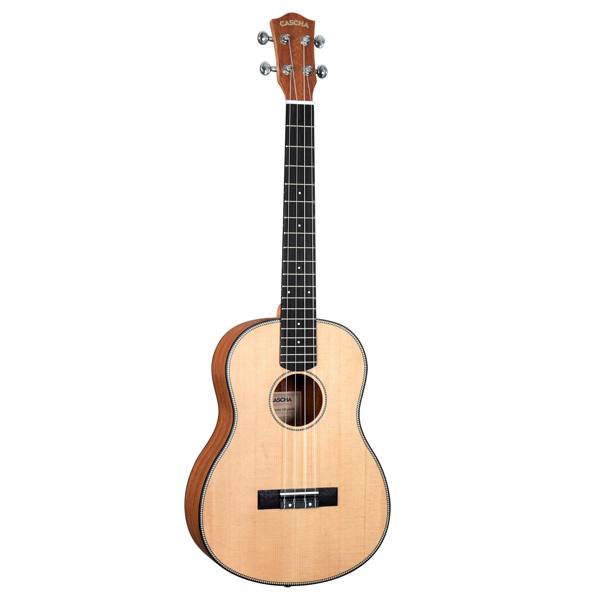 Cascha HH 2244 bariton ukelele massief spar bovenblad met gigbag