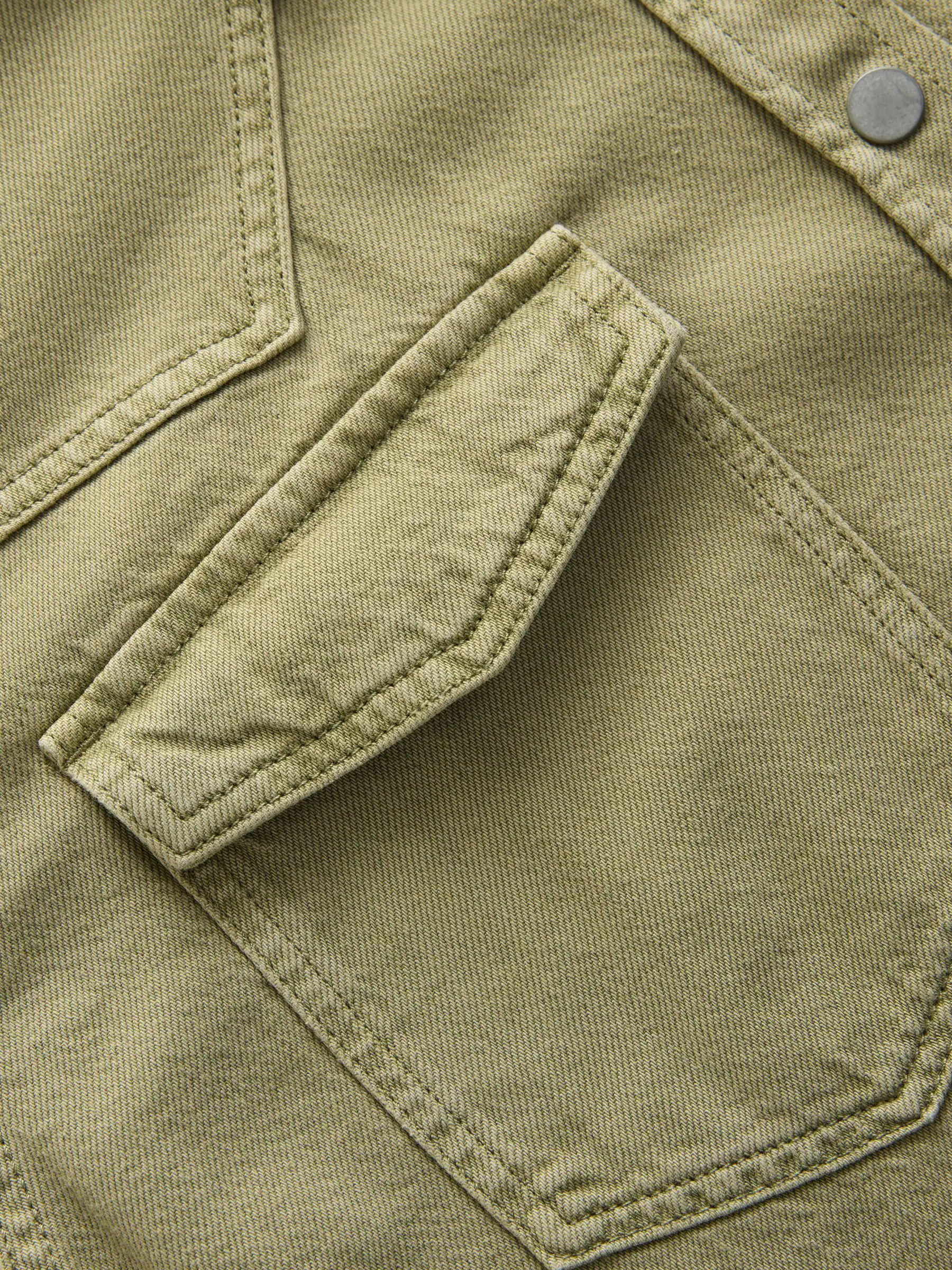 Mid Blue and Khaki Green - Oversized Denim Shirts 2 Pack