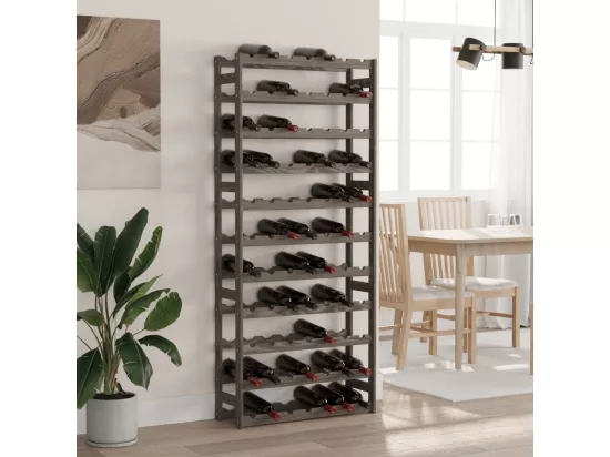Casier à bouteilles pour 77 bouteilles gris bois pin solide