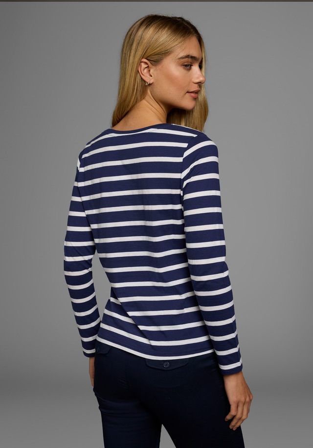 AJC Langarmshirt , gestreift,  Rundhalsausschnitt,  aus Baumwolle,  aus Single Jersey
