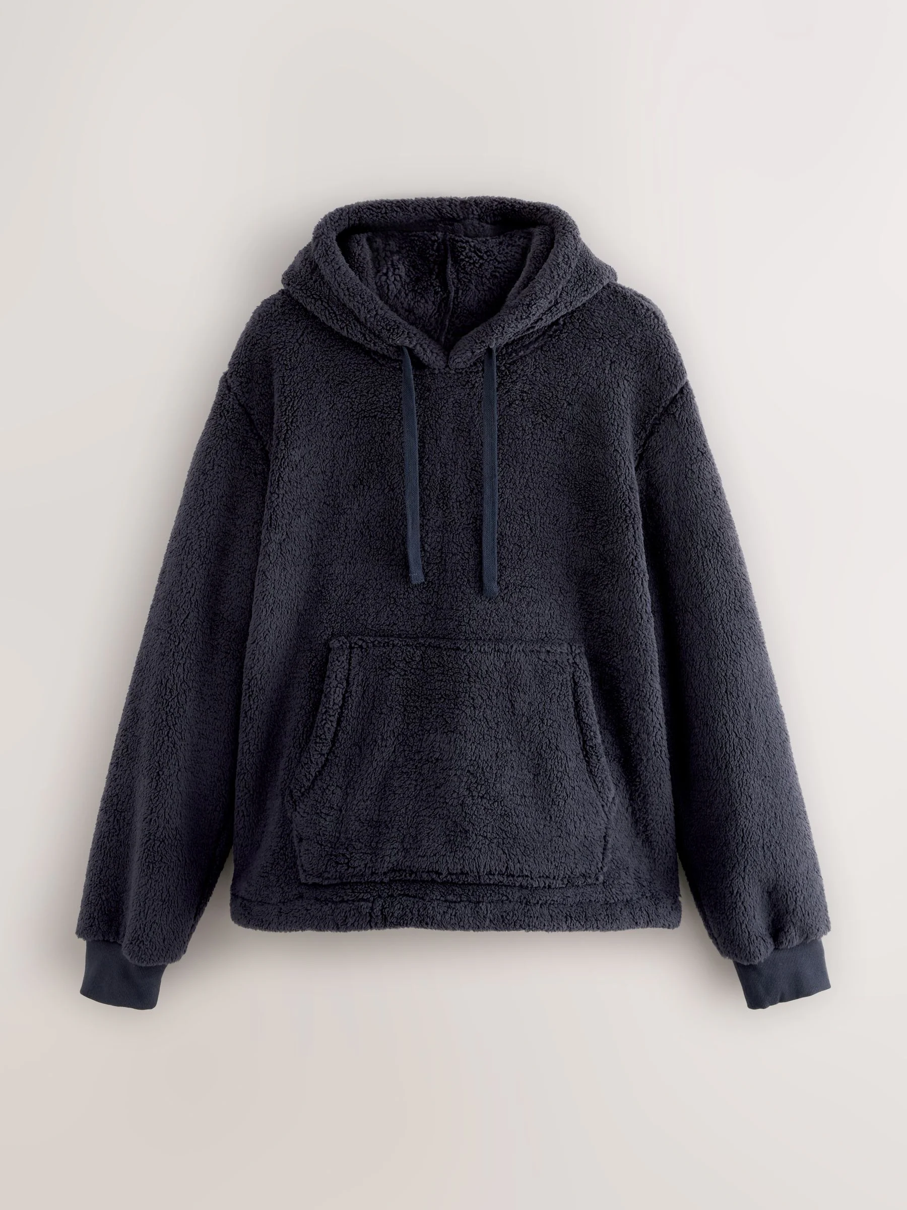 Donkerblauw - Pullover hoodie van borg