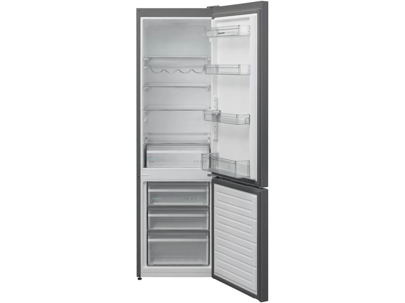 Sharp Kühl-Gefrierkombination SJ-FBB05DTXLD-EU Grau, Rechts Kombigerät mit Kühlschrank und Gefrierschrank