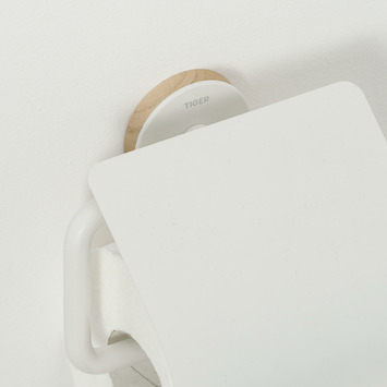Tiger Toiletrolhouder Urban Wit met Klep