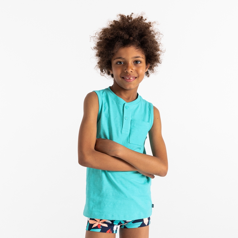 Débardeur en jersey flammé bleu garçon