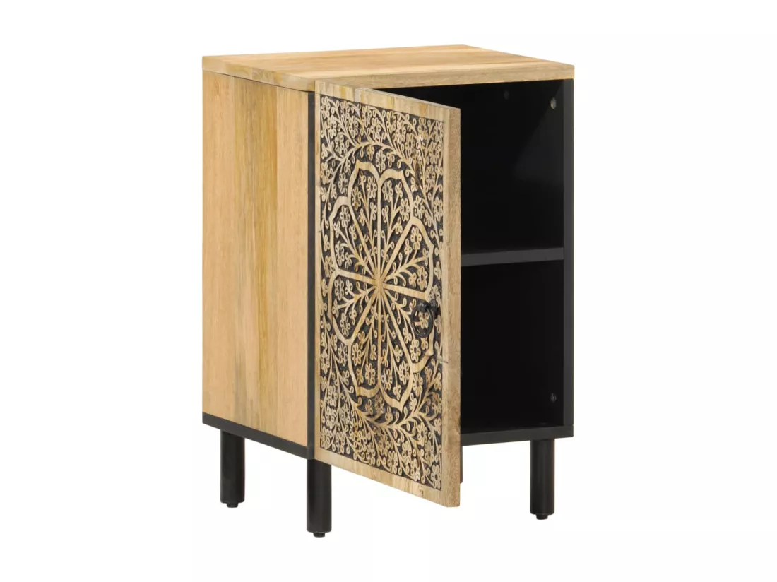 Armoire de salle de bain 38x33x58 cm bois massif de manguier