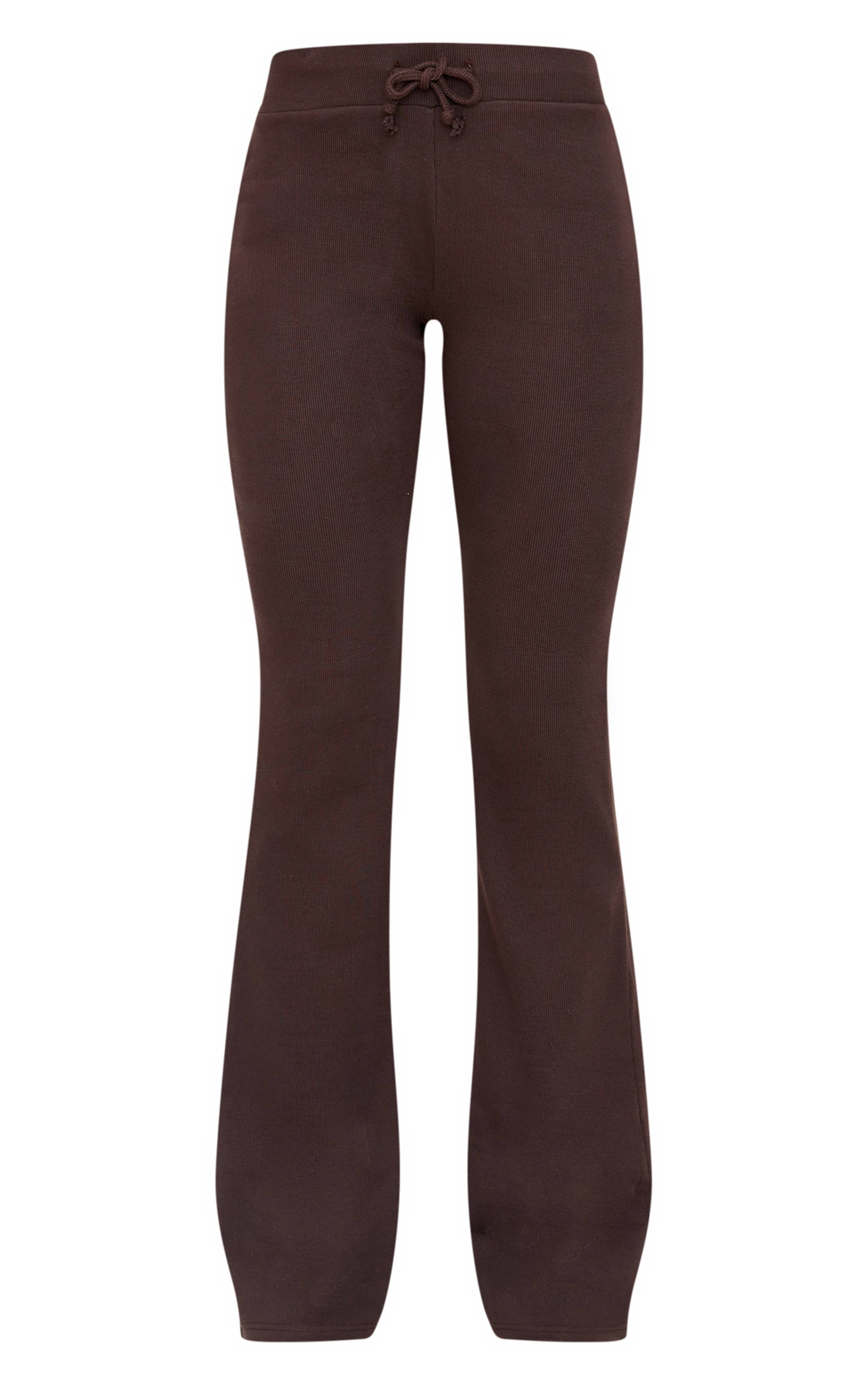 Chocolat Pantalon Évasé Côtelé À Cordon De Serrage Tall