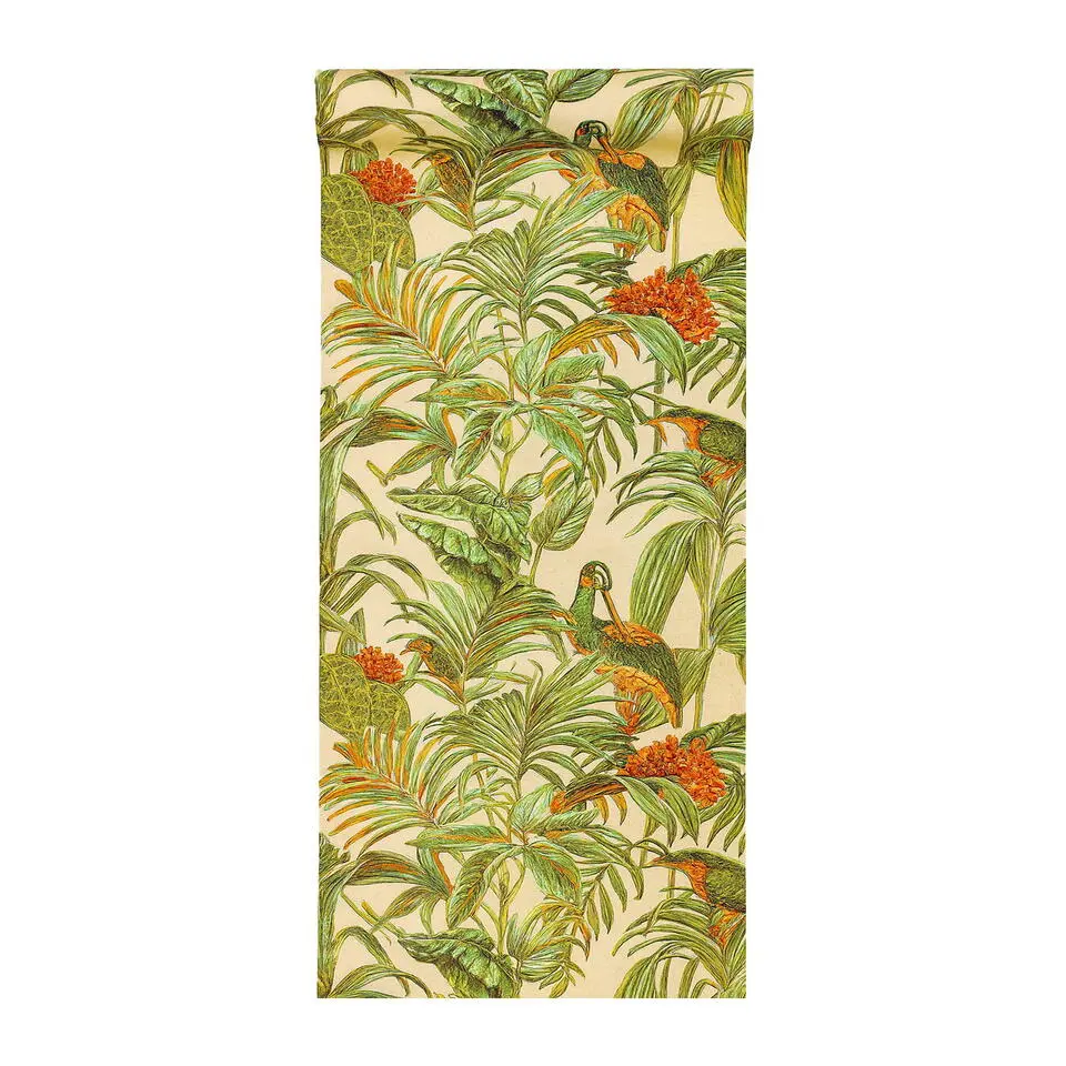 Dutch Wallcoverings Vliesbehang Wallstitch bird of paradise - groen - 10m x 53cm