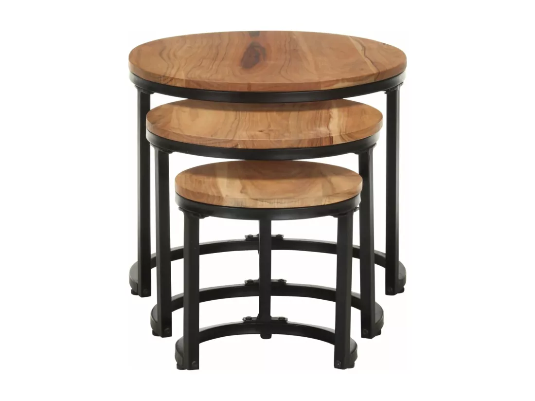 Tables d'appoint 3 pièces Bois d'acacia solide