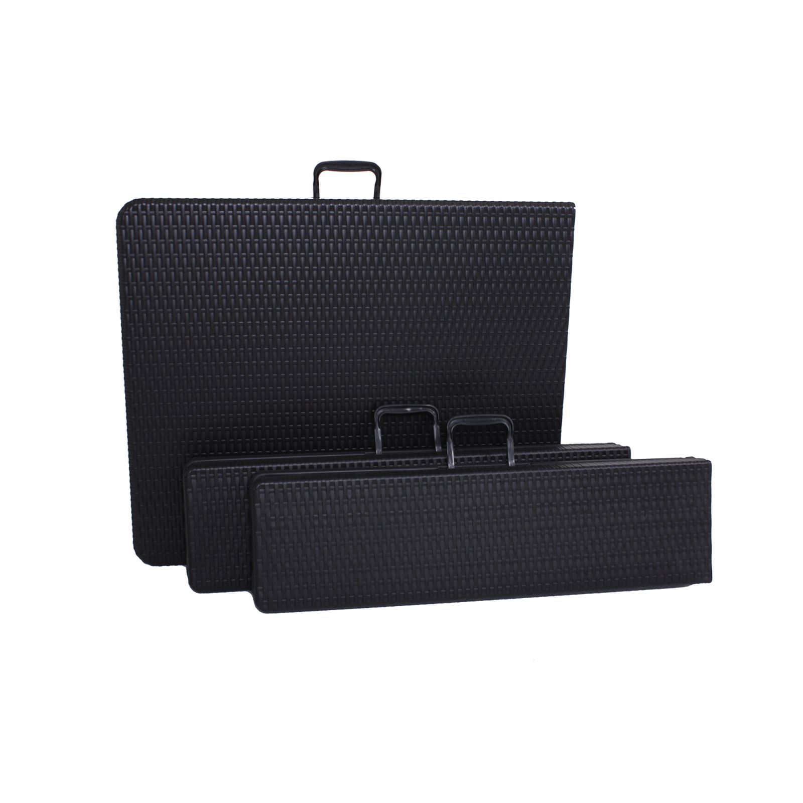 3-teilige Sitzgarnitur VENTANA - grau-schwarz - Polyrattan - 180 cm