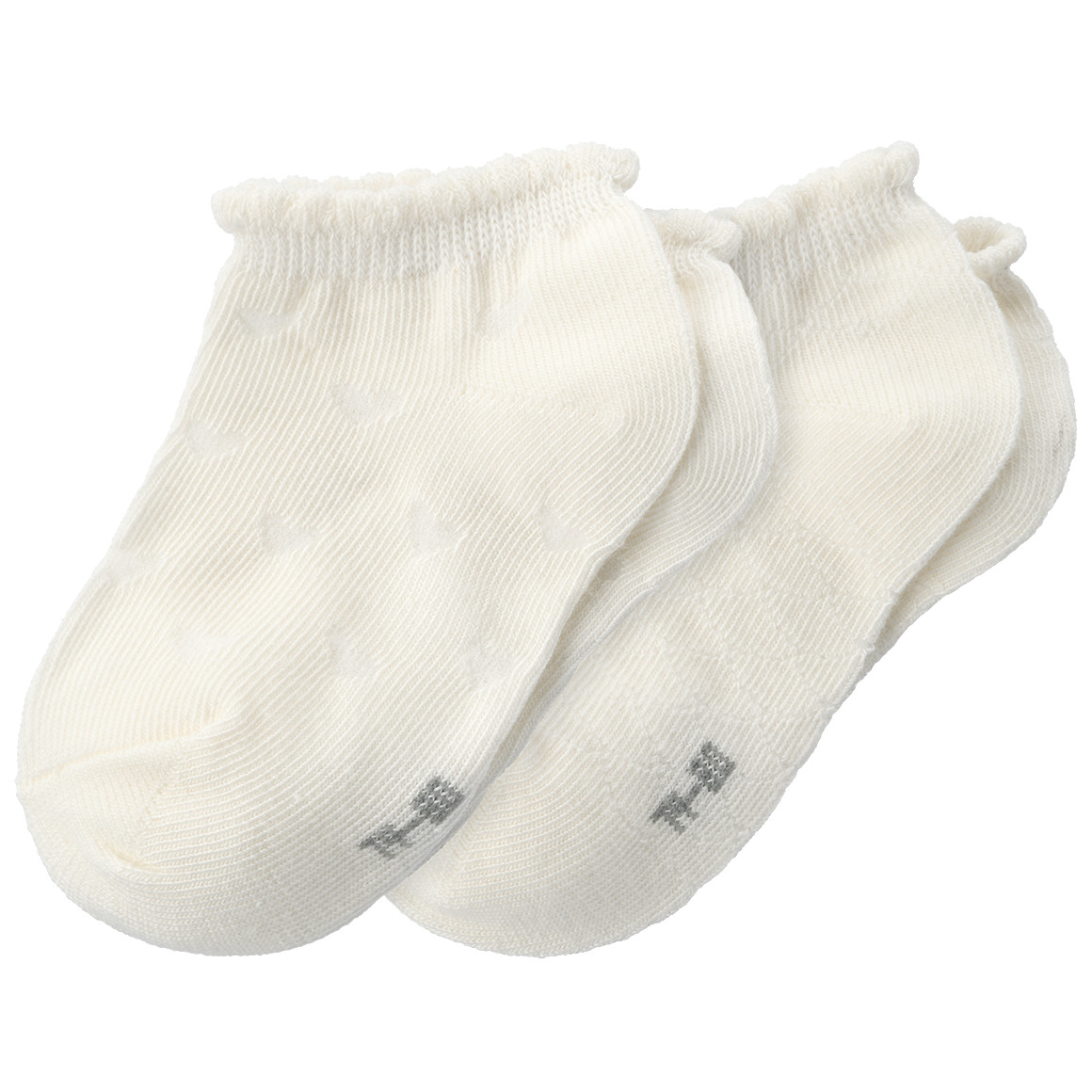 Topomini 2 Paar Mädchen Sneaker-Socken im Set cremeweiss