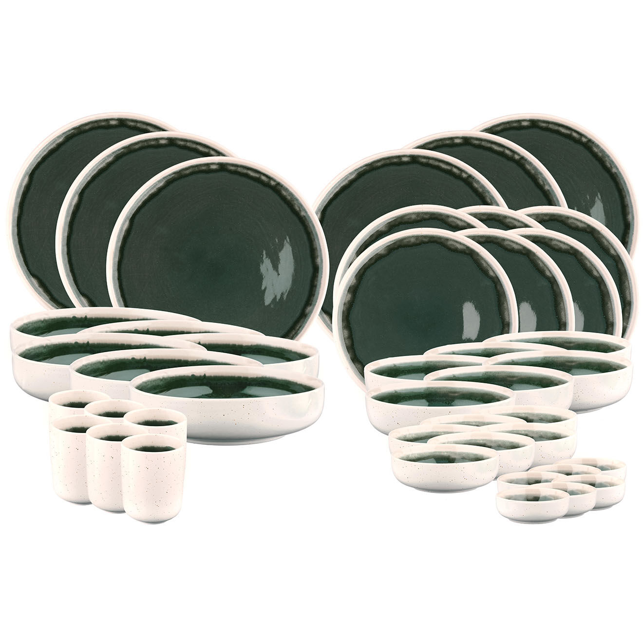 Bjorn Service Complet Oxygen gris/vert bouteille/beige - 42 pièces