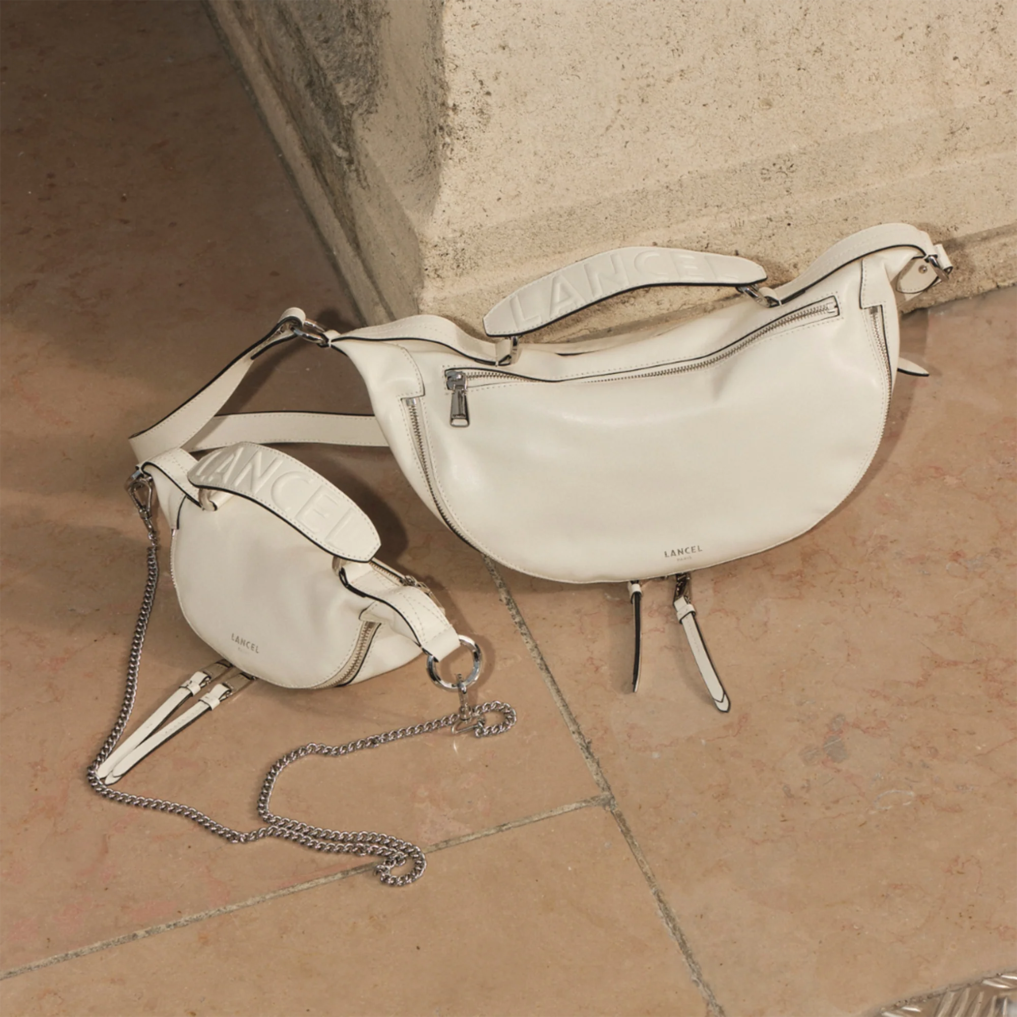 Sac porté croisé M Origami de Lancel-Neige