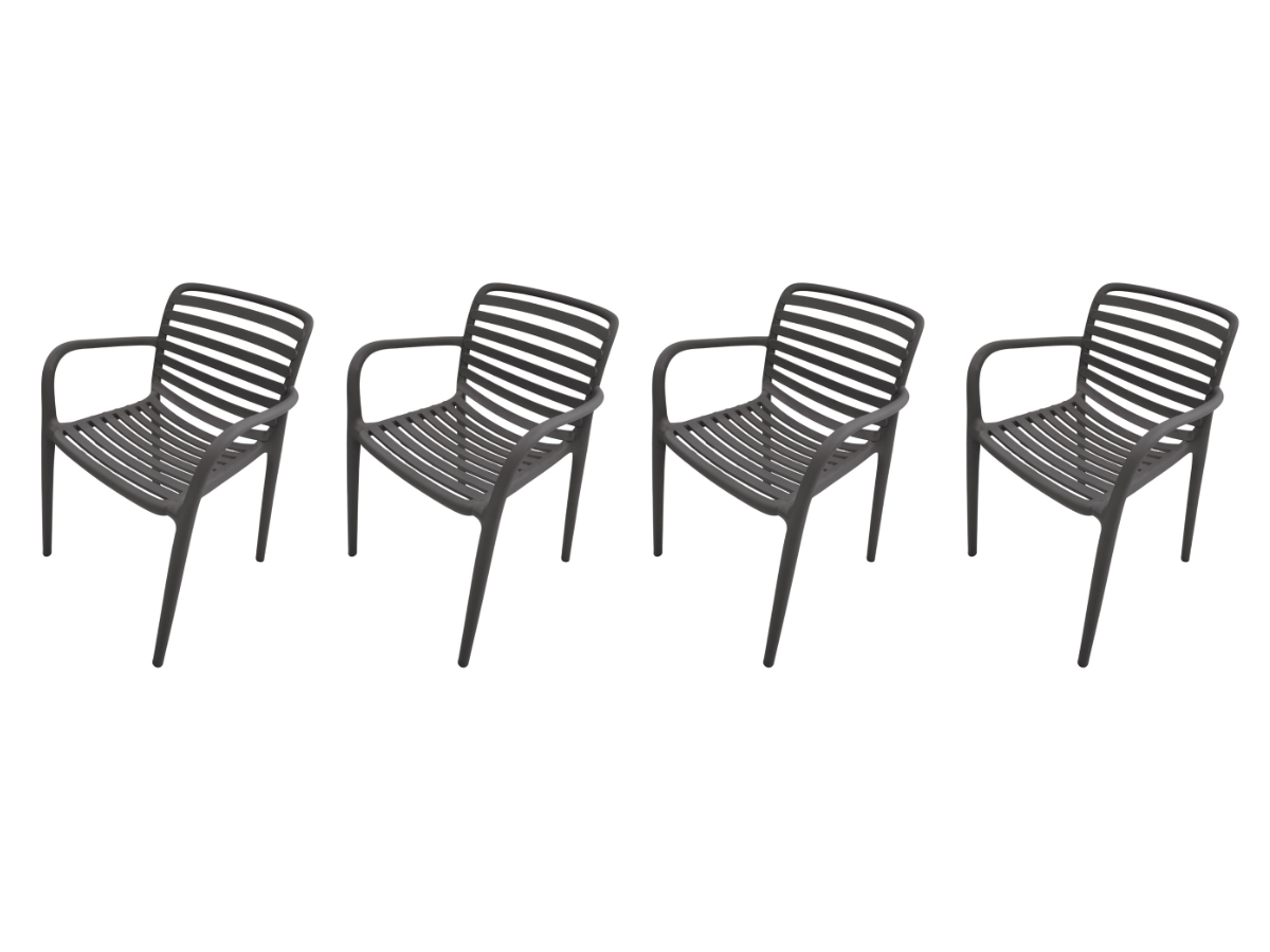 Garden Impressions Nantes Anthracite tuinstoel - Set van 4