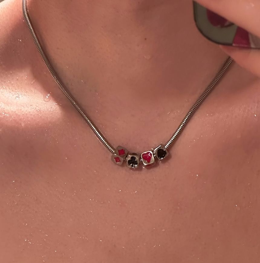 Lilafey - Kubus Hanger Choker van Roestvrij Staal