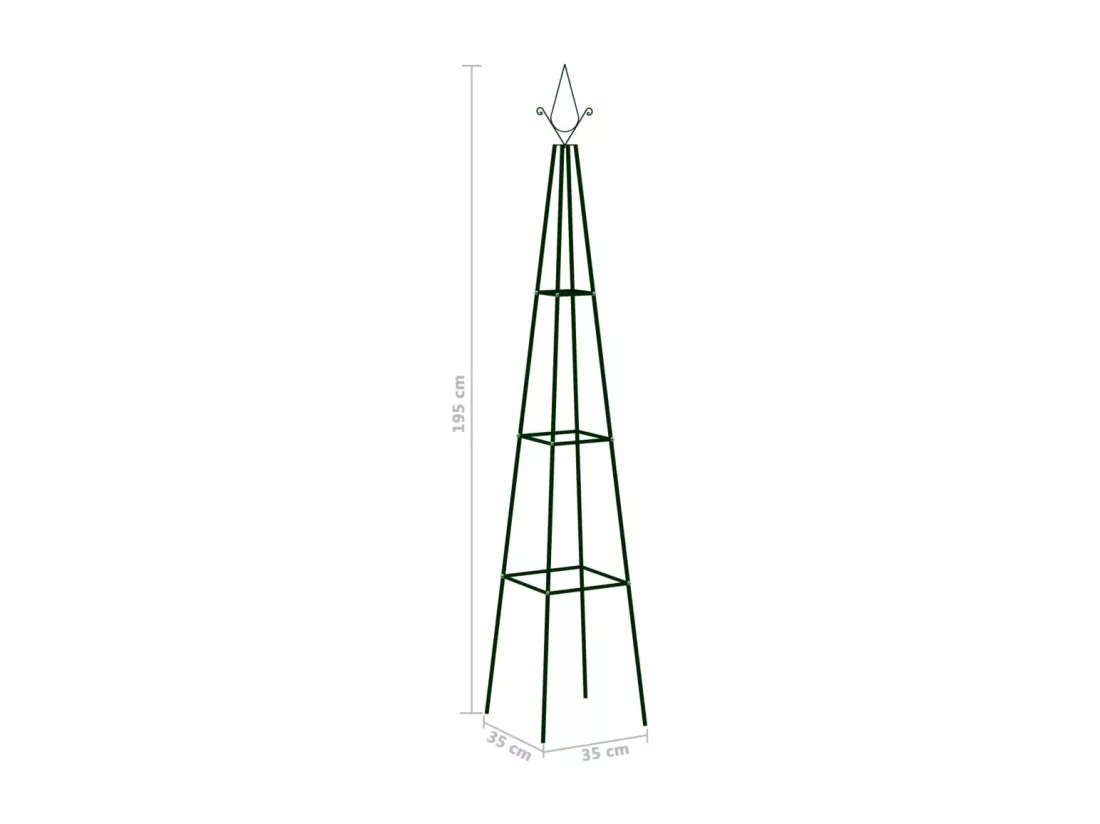 Supports plantes grimpantes 2 pcs Vert foncé 35x35x195 Fer