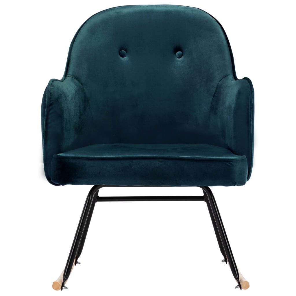 vidaXL Schommelstoel Blauw Bekleed met Fluweel