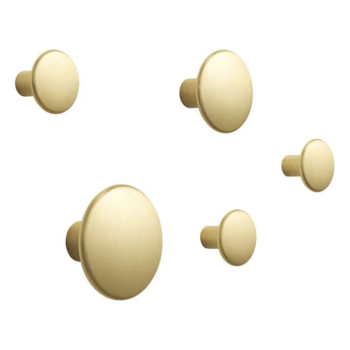 Muuto Patères en laiton The Dots - Set de 5 | Doré