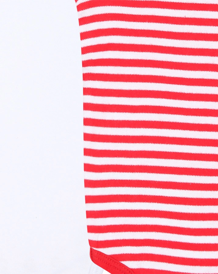 Kurzarm-Body BABY WAL 2er-Pack in weiß/rot
